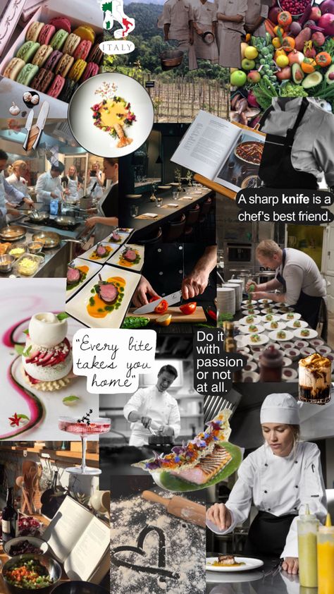 Culinary Aesthetic, Culinary Arts Schools, Chef School, Creative Vision Boards, Culinary Chef, Culinary Techniques, Career Vision Board, Female Chef, Anime Drawing Books