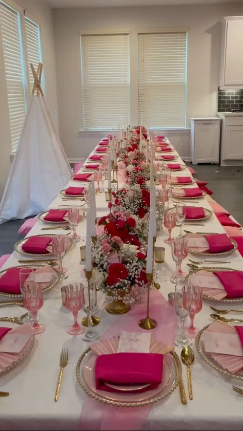 [CommissionsEarned] 67 Most Saved Pink Floral Graduation Party Decor Recommendations You'll Be Impressed By This Spring #pinkfloralgraduationpartydecor 30th Birthday Table Decor Pink, Pink Decorations Party Table, 21 Birthday Dinner Ideas Table Settings, Brunch Decorations Outdoor, Birthday Party Layout Ideas, 15 Birthday Dinner Ideas, Pretty In Pink Dinner Party, Birthday Lunch Table Setting, Pink Birthday Dinner Decor