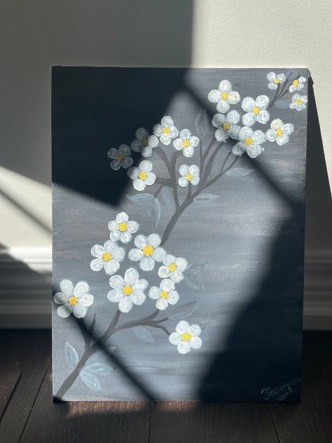 Big Simple Painting Ideas, Basic Painting Ideas On Canvas, Easy Backgrounds To Paint Canvas Ideas, Cute Paintings On Small Canvas, Birthday Canvas Painting Ideas, Canvas Painting Western, Easy Paintings Flowers, Simple Painting Ideas Flowers, Simple Floral Painting Ideas