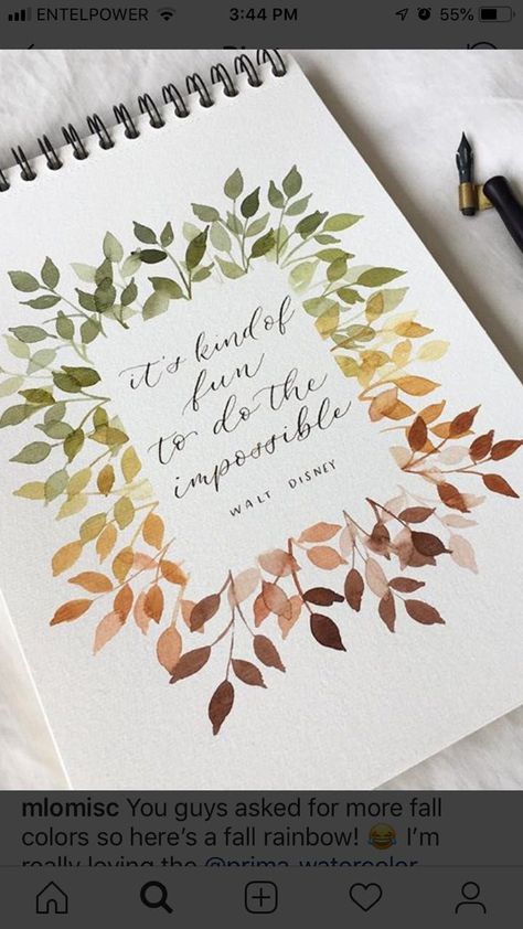 Disney Quote, Reading Tarot, Craft Quotes, Hur Man Målar, 수채화 그림, Watercolor Leaves, Watercolor Inspiration, Creative Drawing, Disney Quotes