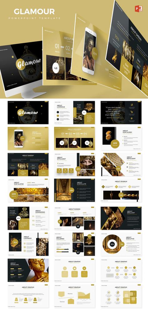 Glamour Powerpoint Presentation Template - 150+ Total Slides, on 5 Premade colors - 30 Slides for each Template Web Layout, Luxury Slides, Presentation Deck, Powerpoint Presentation Design, Presentation Design Template, Presentation Slides Templates, Power Point Template, Good Presentation, Indesign Templates