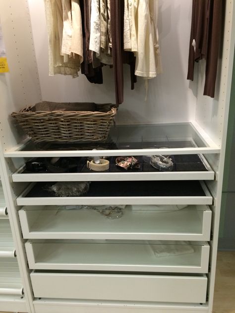 IKEA clear drawers Clear Drawers, Glass Drawers In Wardrobe, Small Wardrobe Design, Spare Bedroom Closets, Small Master Closet, Closet Organization Designs, Small Bedroom Interior, Closet Organizer With Drawers, Bedroom Drawers