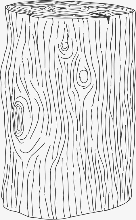 Tree Bark Drawing Simple, Tree Log Drawing, Wood Illustration Texture, How To Draw Wood Texture, Log Reference, Log Tattoo, Wood Texture Drawing, Wood Grain Drawing, Log Illustration