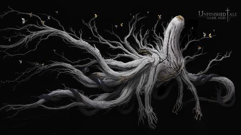 ArtStation - The tree of light Aelend Amos , one bee Tree Of Light, Mythical Creature Art, Tree Monster, Cosmic Horror, 다크 판타지, Alien Concept Art, Monster Concept Art, Fantasy Monster, Fantasy Creatures Art