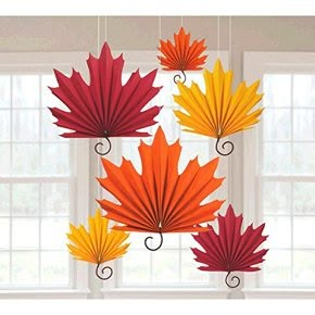 Paper Fan Decorations, Fall Party Decorations, Autumn Paper, Fan Decoration, Leaf Ornament, Thanksgiving Party, Autumn Crafts, Harvest Decorations, Paper Fans