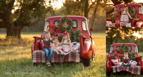 Limited Edition — Siblings Photo Collage in Pearland, TX Children Poses, Vintage Truck Christmas, Brick Backdrops, Cloth Backdrop, Christmas Children, Holiday Portraits, Photography Christmas, Christmas Mini Sessions, Seamless Backdrop