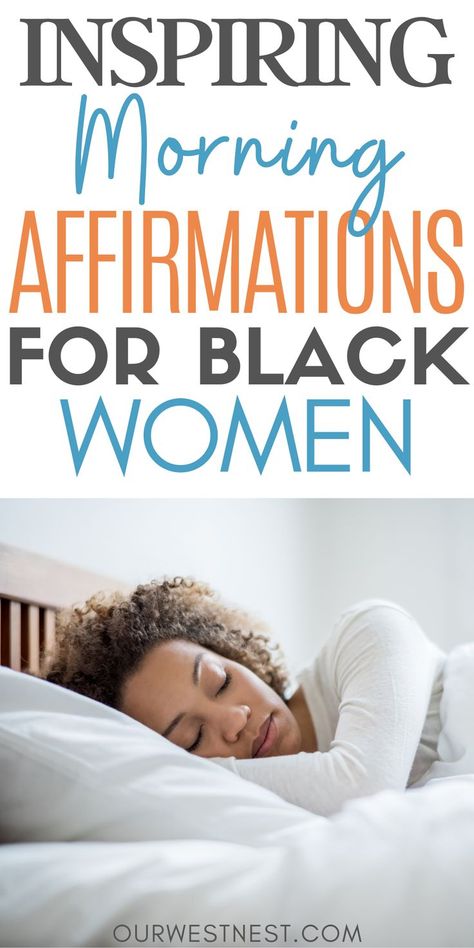 Check out these 55 positive morning affirmations for black women. These affirmations for women will give you the boost of confidence you need to get your day started off right. Not matter what stage of life you're in, these affirmations for success will give you strength, courage and motivation to keep doing your best! Black Women Goals Motivation, Morning Affirmations For Black Women, Affirmation Quotes Black Women, Words Of Affirmation For Black Women, Inspirational Quotes Positive Black Women, Black Woman Fit Aesthetic, Black Women Self Care Ideas, Self Love Affirmation Quotes For Black Women, Spiritual Affirmations For Black Women