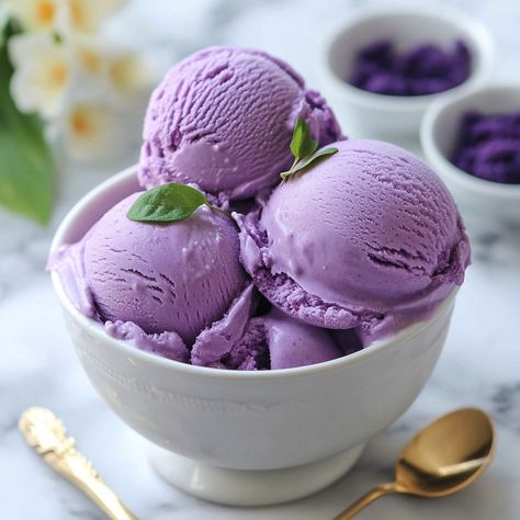 🍠🍦 Indulge in a scoop of our creamy Ube Macapuno Ice Cream! A purple treat you can't resist! 💜🍨 #UbeLovers Ube Macapuno Ice Cream Ingredients: Ube halaya (1 cup) Heavy cream (2 cups) Sweetened condensed milk (1 can) Macapuno (1/2 cup, shredded) Ube extract (1 tsp, optional) Instructions: Whip heavy cream until stiff peaks form. Fold in condensed milk, ube halaya, and ube extract. Mix in macapuno. Freeze until firm. 🍨💜 Treat yourself to this vibrant and luscious dessert! Perfect for a swee... Ube Extract, Purple Ice Cream, Ube Halaya, Ube Ice Cream, Chicken Salad Recipe Easy, Ice Cream Containers, Instagram Recipes, Ice Cream Ingredients, Halo Halo