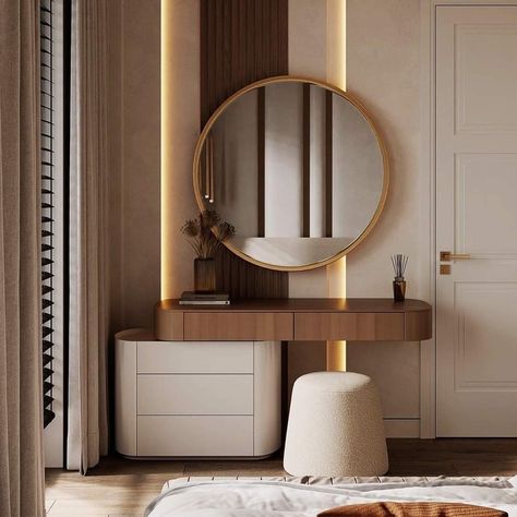 Dressing Table Design In Bedroom, Beauty Table Bedroom, Bedroom Mirror Design, Modern Dressing Table, Rangement Makeup, Stylish Room Decor, Classy Living Room, Dressing Table Design, Bedroom Door Design