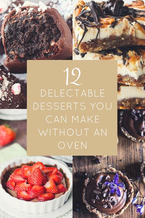 Oven Free Desserts, Easy Toaster Oven Desserts, Things To Bake Without An Oven, Easy Stove Top Desserts, Food To Make Without An Oven, No Fridge Desserts, Deserts Without Oven, Stove Top Dessert Recipes, No Oven Baking Recipes