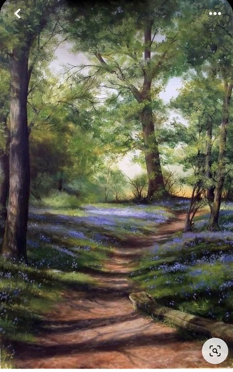 Spring Walk, Tree Watercolor Painting, Oil Painting Nature, Photography Painting, Lake Art, Woodland Scene, Landscape Art Painting, Forest Painting, Related Images