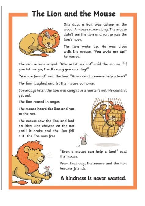 Kiwi Konnections: Reading Strategies | Reading English Story Reading High Schools, Story Telling For Kids, Moral Short Stories, Story Composition, Poems For Boys, The Lion And The Mouse, English Comprehension, Lion Story, Good Moral Stories