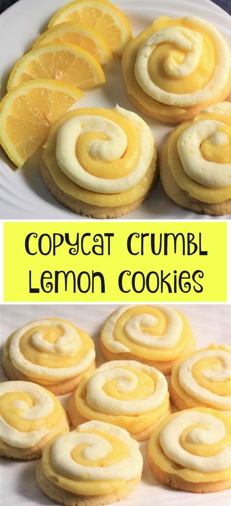 Copycat Crumble, Crumble Cookie Recipe, Cookies Lemon, Crumble Cookie, Lemon Cookie, Hoco Ideas, Lost 100 Pounds, Gourmet Cookies, Lemon Cookies