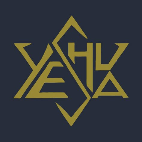 Check out this awesome 'Yeshua+Star+Tetrahedron+of+David+Logo+Gold' design on @TeePublic! Yeshua Messiah, Star Tetrahedron, Hebrew Tattoo, Scripture Wallpaper, Jesus Saves Bro, Christian Graphics, Christian Shirts Designs, Bible Verse Background, Jesus Artwork