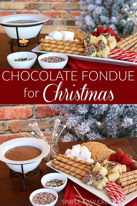 Fondue Christmas Party, Chocolate Fondue Recipe For Fondue Pot, Fondue Party Chocolate, Christmas Chocolate Fondue, Chocolate Fondue Charcuterie Board, Christmas Fondue Party Ideas, Thanksgiving Fondue, Chocolate Fondue Ideas, Chocolate Fondue Dippers