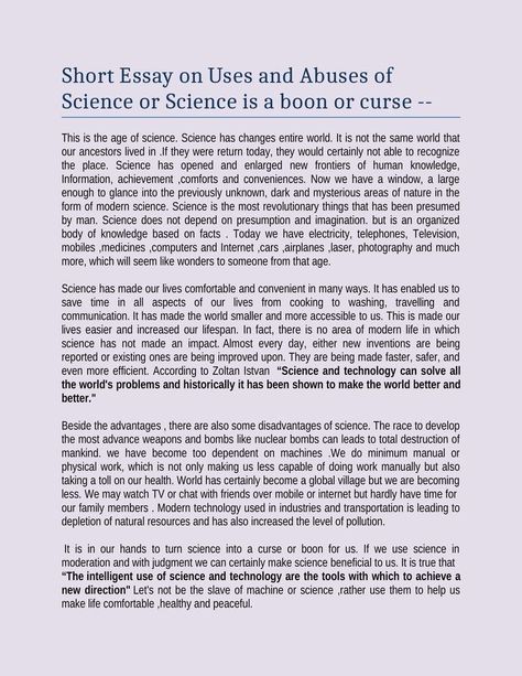 This is the age of science. Science has changes entire world. It is not the same world that our ancestors lived in .If they were return today, they would certainly not able to recognise the place. 📌 Please re-pin 😍💞 technology is a curse essay, technology limiting creativity essay, civil war technology essay, water pollution essay, global regents science and technology essay Technology Essay, Scientific Paper, Abstract Writing, Informative Essay, College Admission Essay, Best Essay Writing Service, Quantitative Research, Critical Essay, Writing Essentials