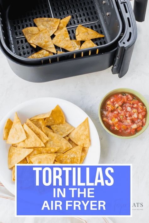 Air Fryer Tortilla Chips, Healthy Tortilla Chips, Air Fryer Tortilla, Healthy Tortilla, Tortilla Chip Recipe, Homemade Tortilla, How To Make Tortillas, Healthy Party Food, Homemade Tortilla Chips