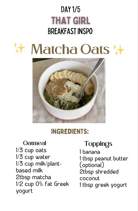 Matcha Overnight Oats Recipe, Matcha Baked Oats, Overnight Oats Toppings, Matcha Recipe Baking, Wl Food, Matcha Oatmeal, Matcha Breakfast, Matcha Overnight Oats, Matcha Oats