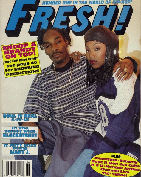 OlskoolEra™  on Instagram: “Snoop & Brandy (Fresh! Magazine, 1995) #90s #snoopdogg #brandynorwood” • Instagram Bradley Theodore, Techno Style, Look 80s, Looks Hip Hop, Ropa Hip Hop, 90s Rap, Bedroom Wall Collage, 90s Hip Hop Fashion, 90s Hip Hop