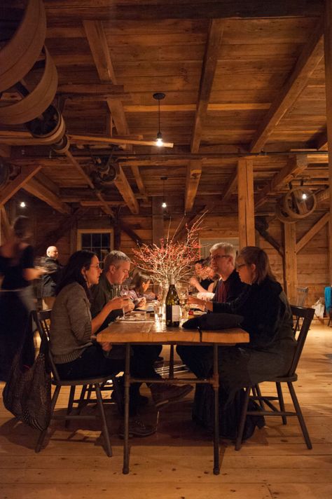 Just before dinner is served at the Lost Kitchen in Freedom, owner Erin French stands in the center of the simple dining room. Freedom Maine, Converted Mill, Hidden Cupboard, Erin French, The Lost Kitchen, Hygge Vibes, Lost Kitchen, Simple Dining Room, Old Grist Mill