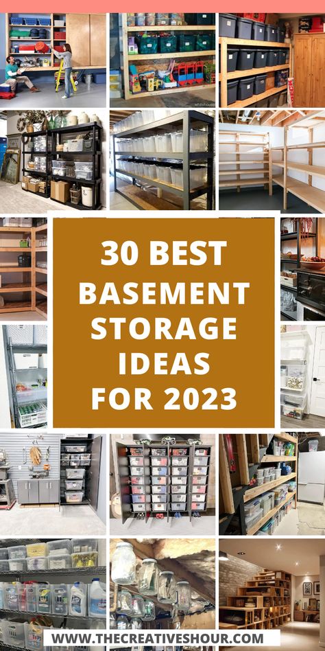 Don't let your unfurnished basement become a dark and forgotten abyss of clutter. Instead, transform it into a well-organized and functional space with these ingenious basement storage ideas. From optimizing small spaces to utilizing every nook and cranny, we have the inspiration you need to turn your basement into a haven of order and efficiency. Whether you're a DIY enthusiast or seeking creative hacks, let's explore how you can create the perfect storage solutions for your basement. Basement Storage Pantry, Basement Shelving Storage, Basement Storage System, Shelving Ideas For Basement, Basement Remodel Storage Ideas, Diy Basement Organization Ideas, Shelving In Basement, Small Garage Organization Ideas Storage, Organization Ideas For Basement Storage