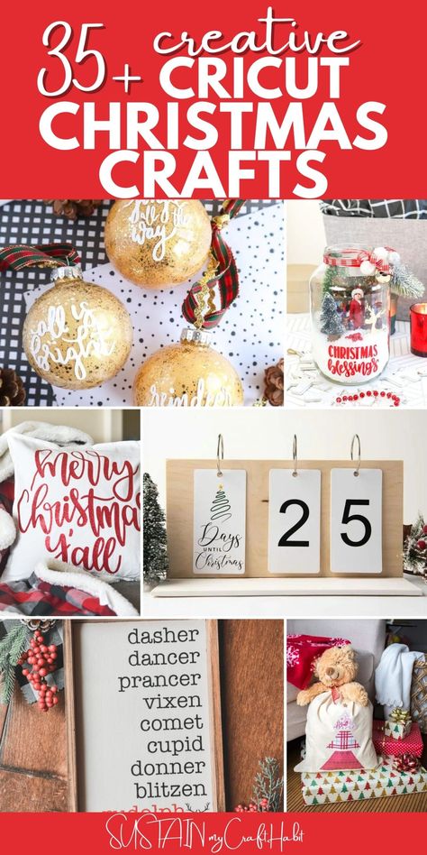 Christmas Decorations Using Cricut, Easy Christmas Crafts Cricut, Holiday Vinyl Projects, Diy Circuit Christmas Gifts, Cricut Gifts For Christmas, Homemade Cricut Christmas Gifts, Christmas Decor With Cricut, Personalized Christmas Gifts Cricut, Cricut Crafts Christmas