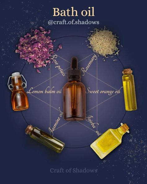 Craft Of Shadows (@craft.of.shadows) • Instagram photos and videos Come To Me Oil Recipe Witchcraft, Dream Oil Witchcraft, Bath Oil Recipe, Magical Oils Witch, How To Make Anointing Oil Witchcraft, Lemon Balm Oil, Anointing Oil Recipe Wicca, Potions Recipes, Conjure Oil