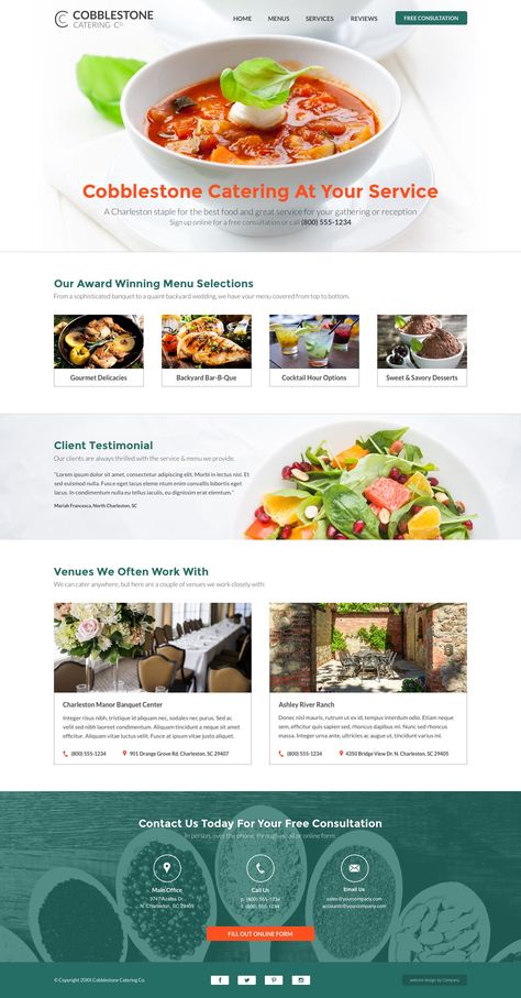 Catering Website Design Example • Idea Collection • Cemah Creative LLC Catering Website Design, Catering Website, Food Website Design, Dessert Restaurant, Restaurant Website Design, Savory Dessert, Food Web Design, Restaurant Web, Website Concept