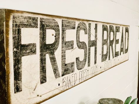 This sign is approximately 7.5 inches tall and 36 inches long If you love old-looking stuff you will love this wood sign.  It has been sanded and distressed to give that rustic feel.  I love these signs  They fit right into my farmhouse kitchen.  Great gift for a baker or someone that loves to cook,  If you have a friend that has a farmhouse or country kitchen this makes a great gift.  Want something custom written on your sign? Just ask me! The possibilities are endless! All signs come with a s Vintage Signs Diy Wood, Country Kitchen Signs Diy, Country Farmhouse Signs, Diy Kitchen Signs Farmhouse Style, Signs For Kitchen Farmhouse Decor, Western Kitchen Signs, Farmhouse Wooden Signs, Country Signs Farmhouse Style, Farmhouse Kitchen Signs Diy