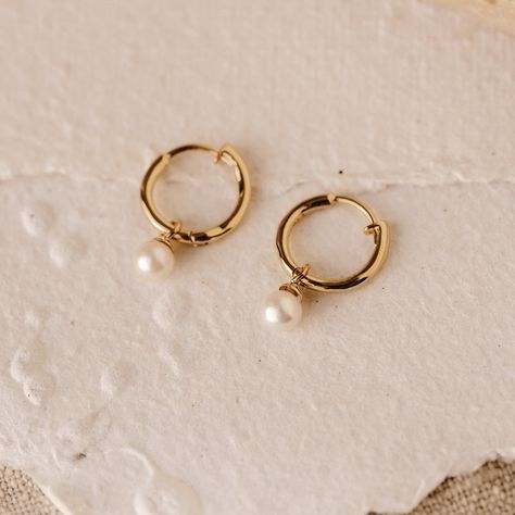 Pearl Huggie Earrings - Kirsten Elegant Pearl Jewelry, Pearl Drop Earrings Gold, Large Hoop Earrings, Huggie Earrings, Hoop Earrings Small, Traditional Jewelry, Pearl Drop Earrings, Gold Pearl, Jewelry For Women