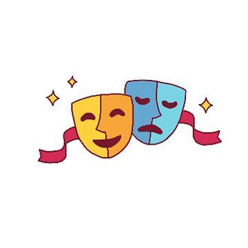 "Theatre masks" Sticker for Sale by emma-duv- | Redbubble Theatre Stickers, Acting Masks, Journal Illustration, Mask Drawing, Theatre Masks, Patch Jacket, Jacket Ideas, Notebook Stickers, Patches Jacket