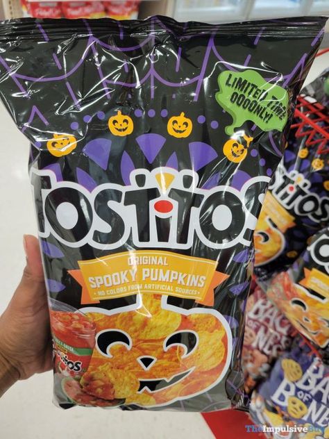 Last year’s Scary Strips weren’t scary, and these chips aren’t spooky. But their shape does make me think Tostitos Original Holiday Ornaments Tortilla Chips could be a thing this Christmas season. (Spotted by Sage G at Target.) If you’re out shopping and see new products, snap a picture of them, and send them in via […] The post SPOTTED: Tostitos Original Spooky Pumpkins Tortilla Chips appeared first on The Impulsive Buy. Spooky Pumpkins, Target Halloween, Spooky Pumpkin, Halloween Snacks, Food Packaging Design, Packaging Design Inspiration, Tortilla Chips, Christmas Season, Food Packaging