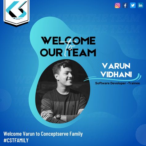 Welcome to conceptserve New Employee Welcome Ideas, Congrats Poster, Hiring Creative, Linkedin Design, Welcome New Employee, Welcome To Our Team, Bal Hanuman, Hiring Poster, Welcome New Members