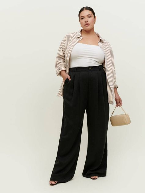 Professional Outfits, Mason Pant, Wide Leg Pants Outfit, 2023 Fashion Trends, Plus Size Work, Look Plus Size, Spring Capsule Wardrobe, Moda Plus Size, 2023 Fashion