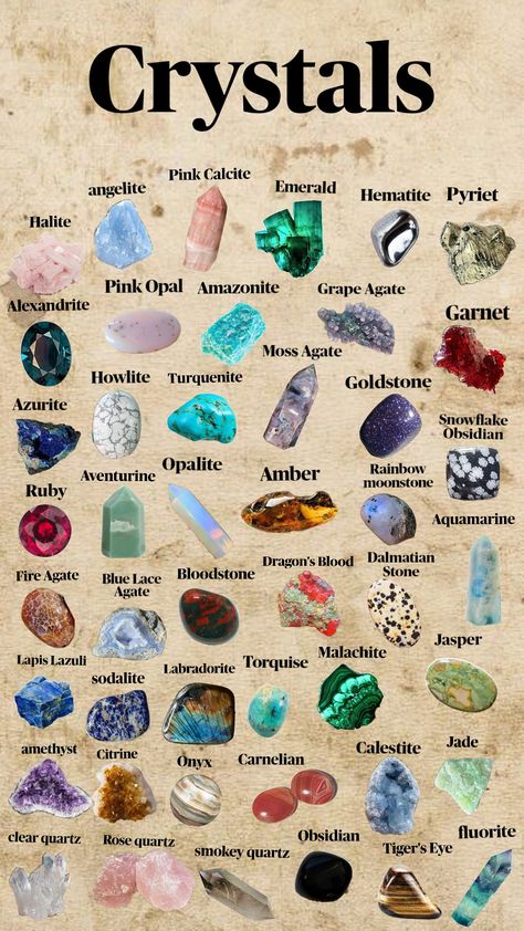 My fav Crystals #Crystals #amethyst #myfavoritethings 🔮 Magnetic Crystals, Crystals Names, Crystal Setup, Cinnabar Crystal, Cool Crystals, Crystal Chart, Crystals 101, Crystal Meanings Charts, Crystal Combinations