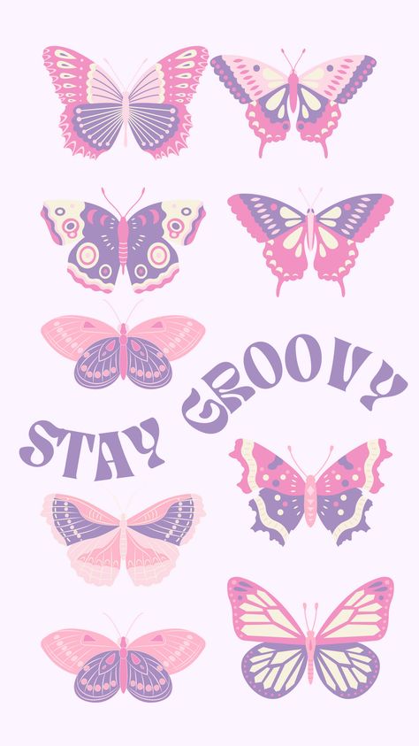 #butterfly #wallpaper #pink #cute Pink Groovy Wallpaper, Butterfly Wallpaper Pink, Butterfly Sayings, Butterfly Backgrounds, Butterfly Wallpapers, Pink Moth, Wallpaper Pink Cute, Simplistic Wallpaper, Stage Ideas