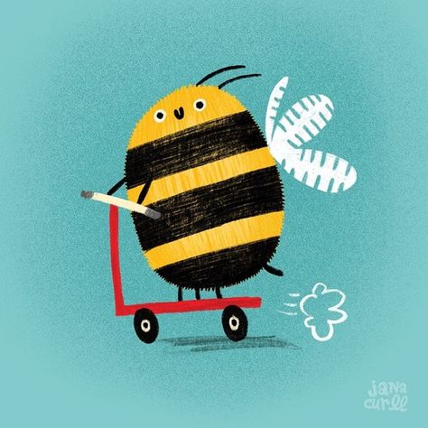 Bee Illustration Cute, Cute Bee Drawing, Cute Bee Illustration, Cute Bee Art, Bumblebee Illustration, Honey Bee Illustration, Bees Illustration, Bumble Bee Illustration, Bee Character