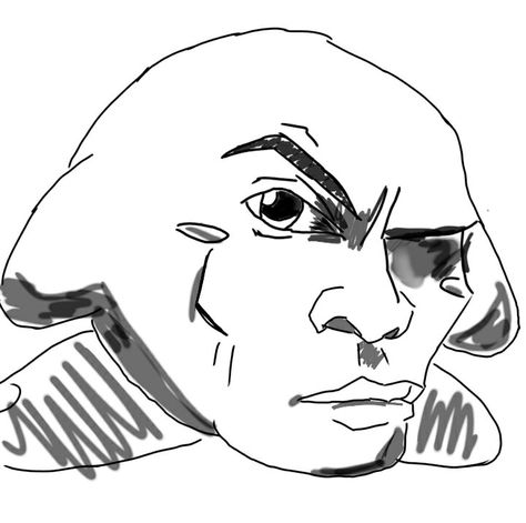 Kirby la roca The Rock Eyebrow Raise Drawing, Rock Face Drawing, Chad Face Drawing, Chad Drawing, Kirby Random, Chad Face, The Rock Eyebrow, Rock Meme, Speed Draw