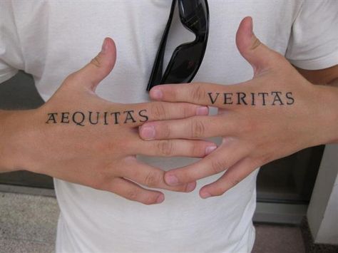 I want these down my right side Veritas Tattoo, Boondock Saints Tattoo, Veritas Aequitas, Hand Tattoo Images, Saint Tattoo, Justice Tattoo, Middle Finger Tattoos, Butterfly Hand Tattoo, Movie Tattoos