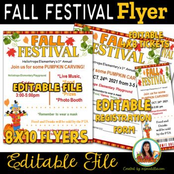 Are you ready for FALL? Here is a FALL FESTIVAL Editable FLYER template and ticket set for PTA, PTO or Church Fundraiser Event. All the files are editable. DIY - Edit, Print, and make copies.If you are planning an event for your school, church or another organization I can make it super easy for you... School Fall Festival, Festival Planning, Church Fundraisers, Fundraiser Event, Festival Flyer, Ready For Fall, Harvest Festival, Fundraising Events, Event Flyer