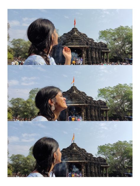 The Shiv Mandir of Ambarnath is a historic 11th-century Hindu temple, still in use, at Ambarnath near Mumbai, in Maharashtra, India. It is also known as the Ambreshwar Shiva Temple, and known locally as Puratana Shivalaya. It is situated on the bank of Vadavan (Waldhuni) river, 2 km away from Ambarnath railway station (East). The temple was built in 1060 beautifully carved in stone. Asthetic Temple Picture, Temple Pics Ideas, Temple Photo Ideas, Gujarat Travel, Temple Poses, Girly Poses, Shiva Temple, Photo Stills, Aesthetic Poses