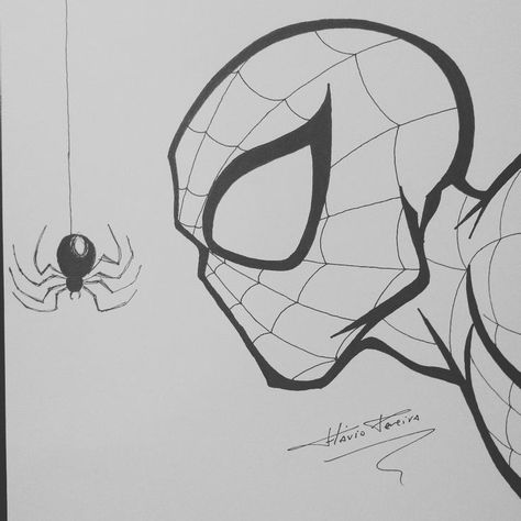 ESBOÇO EM GRAFITE HB, DESENHO EM NANQUIM, PAPEL CANSON A4 140G Drawings On Lined Paper, Superheroes Wallpaper, Cool Cartoon Drawings, Easy Graffiti, Easy Graffiti Drawings, Cute Drawings Of Love, Spiderman Drawing, Skull Art Drawing, Indie Drawings