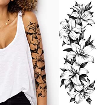 Raspberries Tattoo, Flower Arm Tattoos, Lion Flower, Wörter Tattoos, Arm Temporary Tattoos, Temporary Tattoo Sleeves, Full Arm Tattoos, Tattoos For Women Flowers, Flower Tattoo Arm