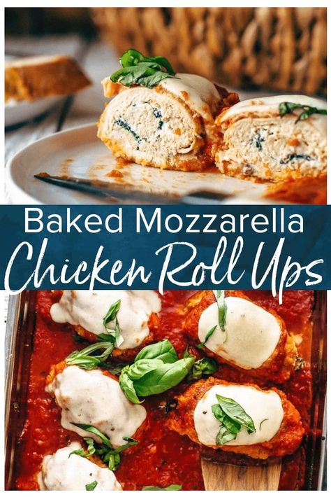 Baked Mozzarella Chicken, Baked Mozzarella, Chicken Italian, Chicken Roll Ups, Chicken Roll, Roll Ups Recipes, The Cookie Rookie, Cookie Rookie, Mozzarella Chicken