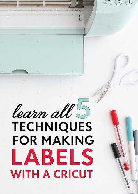 Ready to make gorgeous, custom labels with your Cricut machine? There are LOTS of ways you can do it! This post breaks down how to make 1) Vinyl Labels, 2) Cricut Pen Labels, 3) Iron-On Labels, 4) Print Then Cut Labels, and 5) Infusible Ink Labels! Get ready to label everything in your home with your Cricut machine! Cricut Soap Labels, Cricut Cosmetic Labels, Cricut Machine Decals Decoration Ideas, How To Make Sticker Labels With Cricut, Cricut Fabric Labels, Cricut File Folder Labels, Labels With Cricut Maker, Cricut Christmas Labels, How To Make Labels For Candles