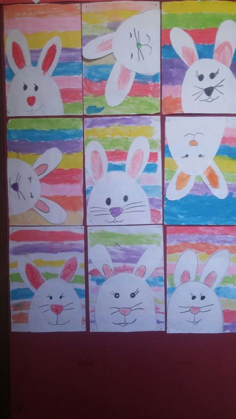 Bunny Crafts For Kindergarten, Påskeaktiviteter For Barn, Easter Art Project, Easter Kindergarten, Classe D'art, Easter School, Spring Art Projects, Easter Preschool, Earth Day Crafts