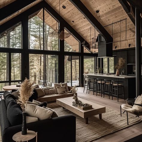 39 Timeless Rustic Living Room Ideas for Your Home Rustic Living Room Ideas, Mountain Home Interiors, Cabin Living Room, Modern Mountain Home, Cabin Living, Modern Mountain, Barn Style House, Farmhouse Living Room, Modern Cabin