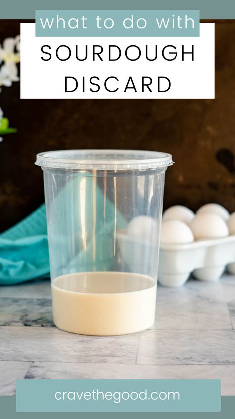 Don't throw away your sourdough discard or leftover starter! Here's everything you need to know about how to store it, when to use it, and how to put it to good use. With this information, you'll be able to make the most of your sourdough discard and keep your sourdough starter healthy and thriving. | cravethegood.com Sourdough Bread Machine, Dough Starter, Sourdough Bread Starter, Sourdough Starter Discard Recipe, Bread Starter, Homemade Sourdough Bread, Sourdough Starter Recipe, Meatless Main Dishes, Sourdough Discard