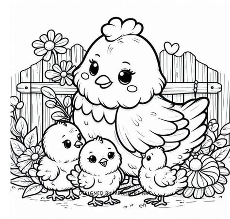 Coloring Book Farm, Aum Art, Fall Leaves Coloring Pages, Baby Coloring Pages, Farm Animal Coloring Pages, Valentine Coloring Pages, Farm Activities, Kids Animals, Spring Coloring Pages