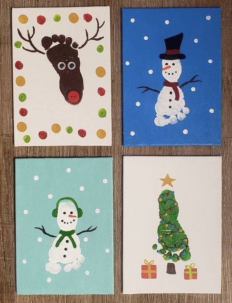 Joululahjat Diy, Baby Christmas Crafts, Baby Art Crafts, Christmas Art Projects, Christmas Crafts For Toddlers, Footprint Crafts, Baby Art Projects, Preschool Christmas Crafts, Toddler Arts And Crafts